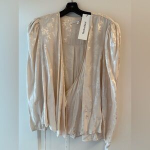 Veronica Beard Cream Floral Blouse